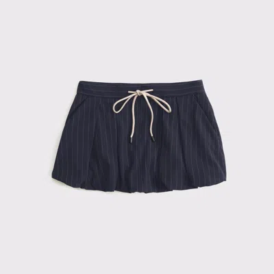 Abercrombie & Fitch Mid Rise Tailored Bubble Hem Mini Skort In Brown