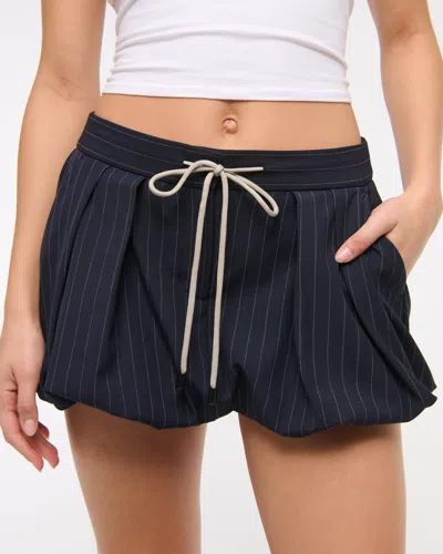 Abercrombie & Fitch Mid Rise Tailored Bubble Hem Mini Skort In Brown