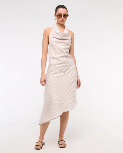 Abercrombie & Fitch Mid Rise Asymmetrical Hem Midi Skirt