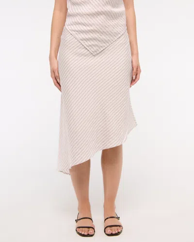 Abercrombie & Fitch Mid Rise Asymmetrical Hem Midi Skirt