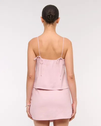 Abercrombie & Fitch The A&f Scarlett Linen-blend Wrap Mini Skort In Pink