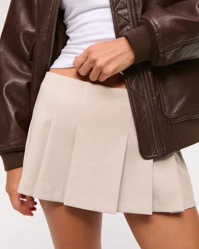 Abercrombie & Fitch The A&f Scarlett Low Rise Micro Pleated Mini Skort In Brown