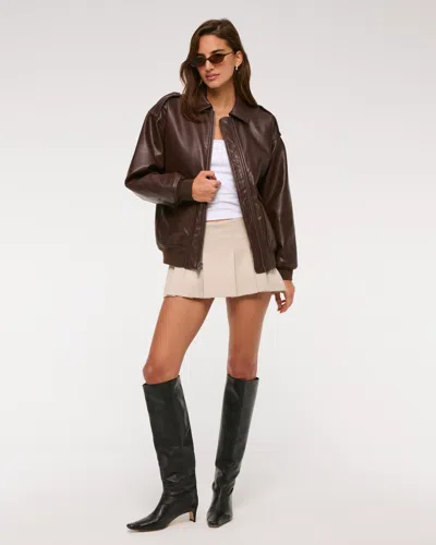 Abercrombie & Fitch The A&f Scarlett Low Rise Micro Pleated Mini Skort In Brown