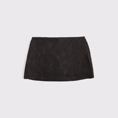 Abercrombie & Fitch The A&f Scarlett Low Rise Denim Micro Skort In Brown