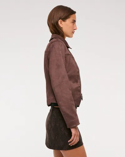 Abercrombie & Fitch The A&f Scarlett Low Rise Denim Micro Skort In Brown