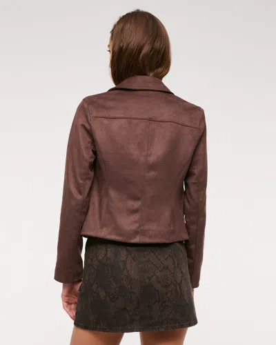 Abercrombie & Fitch The A&f Scarlett Low Rise Denim Micro Skort In Brown