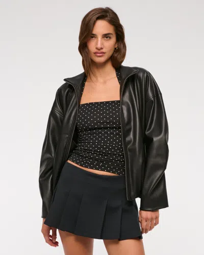 Abercrombie & Fitch The A&f Scarlett Low Rise Micro Pleated Mini Skort In Black