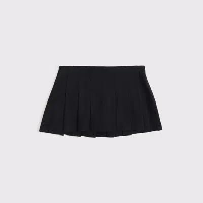 Abercrombie & Fitch The A&f Scarlett Low Rise Micro Pleated Mini Skort In Black