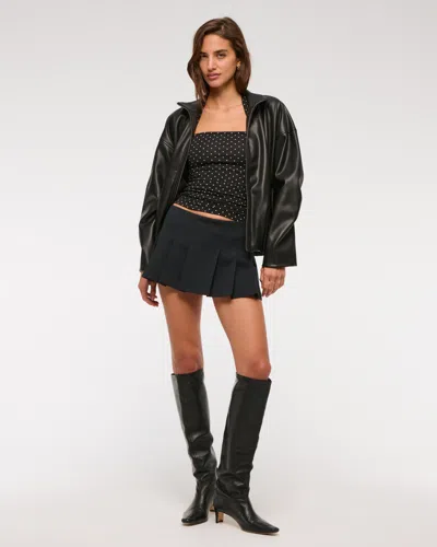 Abercrombie & Fitch The A&f Scarlett Low Rise Micro Pleated Mini Skort In Black