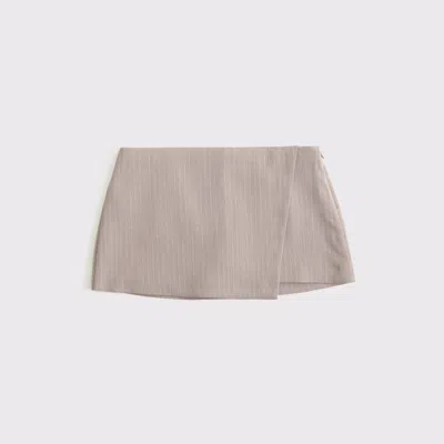 Abercrombie & Fitch The A&f Scarlett Low Rise Micro Wrap Mini Skort In Brown
