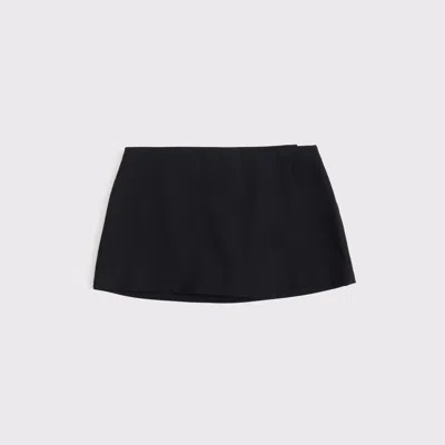 Abercrombie & Fitch The A&f Scarlett Low Rise Micro Wrap Mini Skort In Black