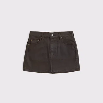 Abercrombie & Fitch Mid Rise Denim Mini Skirt In Gray