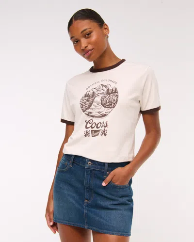 Abercrombie & Fitch Curve Love Mid Rise Denim Mini Skirt In Multi