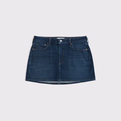 Abercrombie & Fitch Curve Love Mid Rise Denim Mini Skirt In Multi
