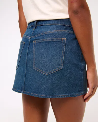 Abercrombie & Fitch Curve Love Mid Rise Denim Mini Skirt In Multi