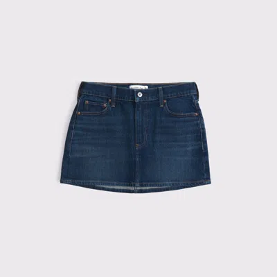 Abercrombie & Fitch Mid Rise Denim Mini Skirt In Black
