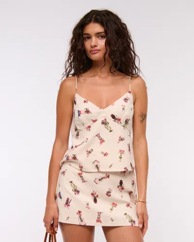 Abercrombie & Fitch The A&f Scarlett Linen-blend Mini Skort In White