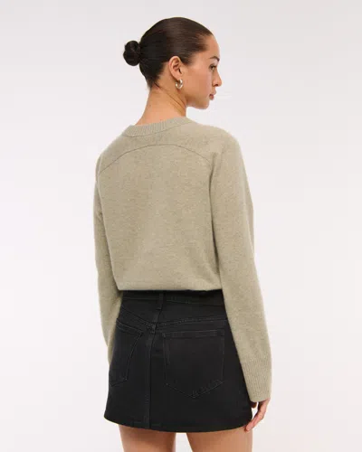 Abercrombie & Fitch Mid Rise Denim Mini Skirt In Black