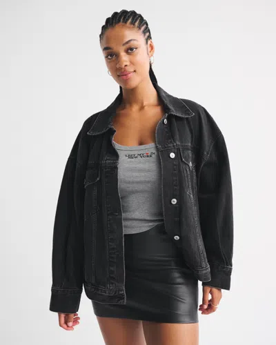 Abercrombie & Fitch The A&f Scarlett Curve Love Vegan Leather Mini Skort In Black