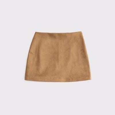 Abercrombie & Fitch The A&f Scarlett Vegan Suede Mini Skort In Brown
