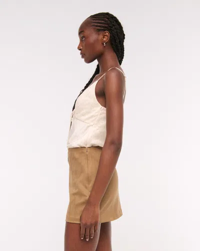 Abercrombie & Fitch The A&f Scarlett Vegan Suede Mini Skort In Brown