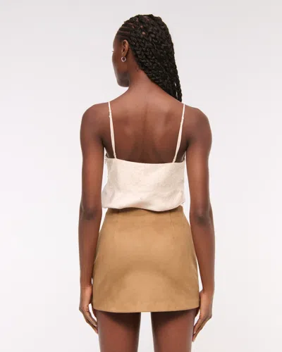 Abercrombie & Fitch The A&f Scarlett Vegan Suede Mini Skort In Brown