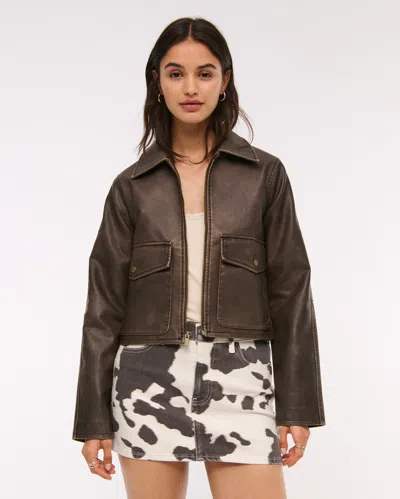 Abercrombie & Fitch Mid Rise Denim Mini Skirt In Brown