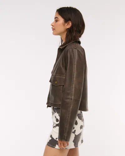 Abercrombie & Fitch Mid Rise Denim Mini Skirt In Brown