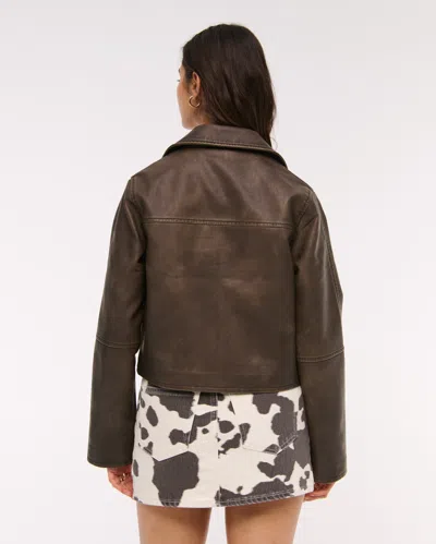 Abercrombie & Fitch Mid Rise Denim Mini Skirt In Brown