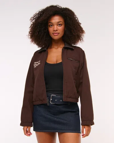 Abercrombie & Fitch Curve Love Mid Rise Belted Denim Mini Skort In Brown