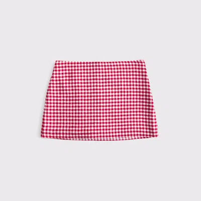 Abercrombie & Fitch The A&f Scarlett Mid Rise Linen-blend Mini Skort In Red