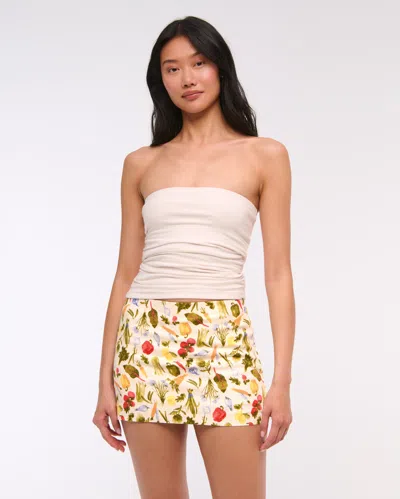 Abercrombie & Fitch The A&f Scarlett Mid Rise Linen-blend Mini Skort In Multi