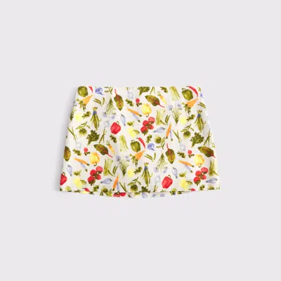 Abercrombie & Fitch The A&f Scarlett Mid Rise Linen-blend Mini Skort In Multi