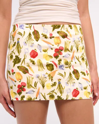 Abercrombie & Fitch The A&f Scarlett Mid Rise Linen-blend Mini Skort In Multi