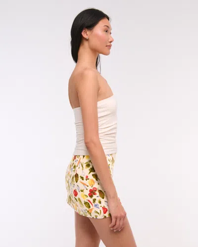 Abercrombie & Fitch The A&f Scarlett Mid Rise Linen-blend Mini Skort In Multi