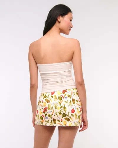 Abercrombie & Fitch The A&f Scarlett Mid Rise Linen-blend Mini Skort In Multi