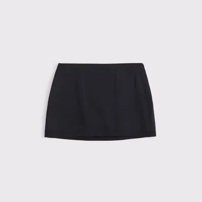 Abercrombie & Fitch The A&f Scarlett Mid Rise Satin Mini Skort In Black