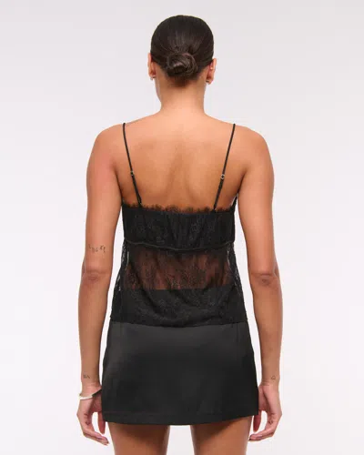 Abercrombie & Fitch The A&f Scarlett Mid Rise Satin Mini Skort In Black