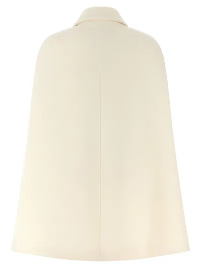 Valentino Drill Hood Capes White In Neutral