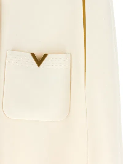 Valentino Drill Hood Capes White In Neutral