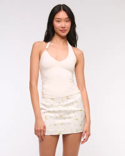 Abercrombie & Fitch The A&f Scarlett Mid Rise Satin Mini Skort In White