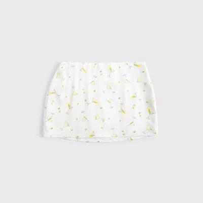 Abercrombie & Fitch The A&f Scarlett Mid Rise Satin Mini Skort In White
