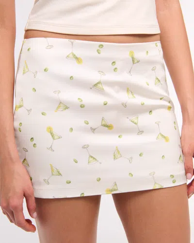Abercrombie & Fitch The A&f Scarlett Mid Rise Satin Mini Skort In White