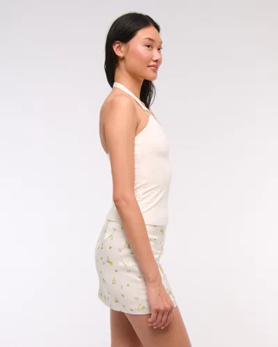 Abercrombie & Fitch The A&f Scarlett Mid Rise Satin Mini Skort In White