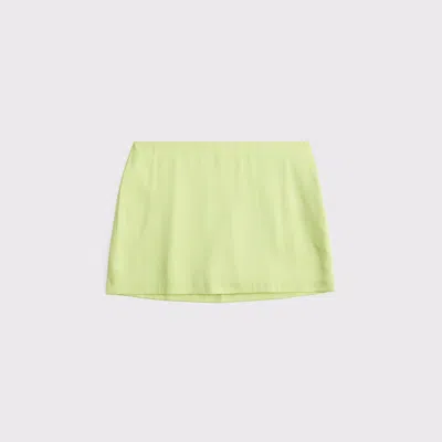 Abercrombie & Fitch The A&f Scarlett Mid Rise Satin Mini Skort In Green