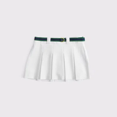 Abercrombie & Fitch Vol. 28 Danzy Mid Rise Wide Pleated Mini Skort In White