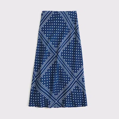 Abercrombie & Fitch Mid Rise Maxi Skirt In Blue