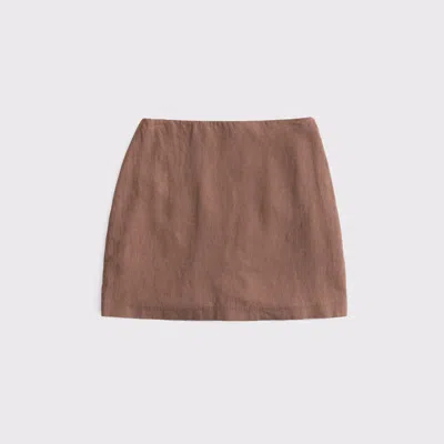 Abercrombie & Fitch The A&f Scarlett Linen-blend Mini Skort In Brown