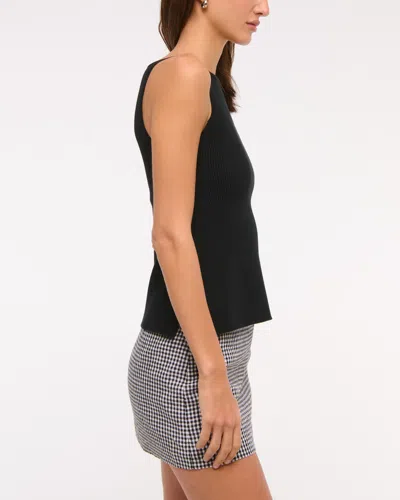 Abercrombie & Fitch The A&f Scarlett Mid Rise Linen-blend Mini Skort In Black