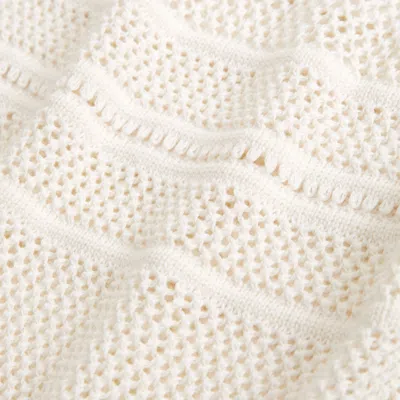 Abercrombie & Fitch Mid Rise Crochet-style Maxi Skirt In White